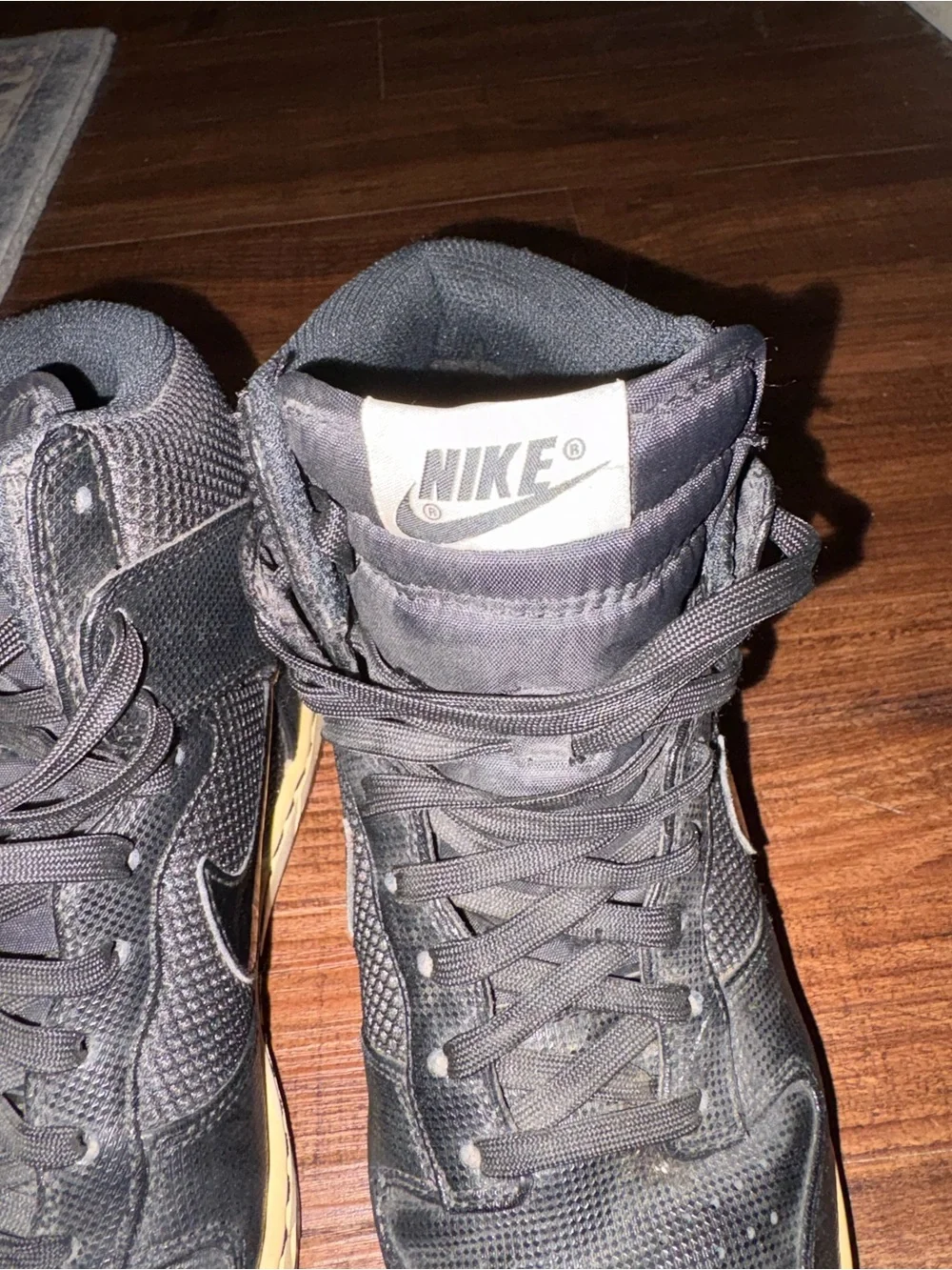 Nike Black High-Top Wedge Sneakers with Cream Midsole